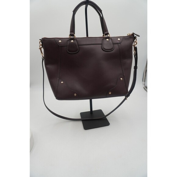 Coach Mickie Satchel In Deep Burgundy Gold Hardware & Stud Details L1857-25032E - Picture 3 of 10